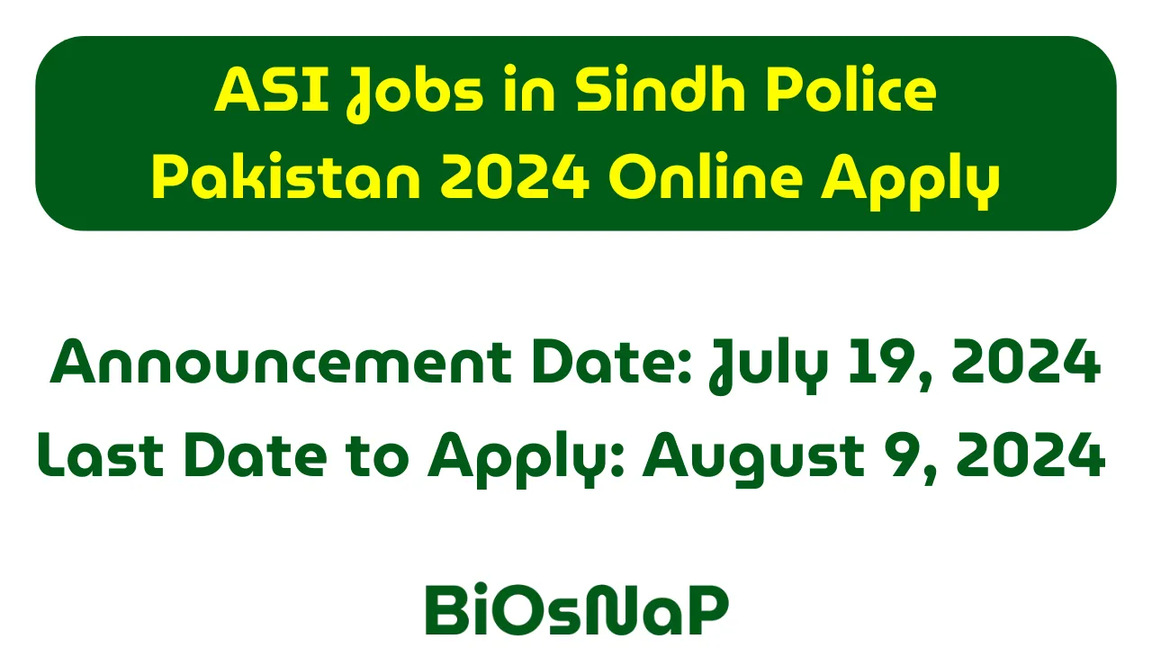 ASI Jobs in Sindh Police 2024