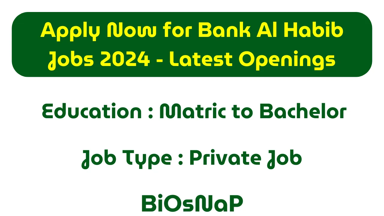 Bank Al Habib Jobs 2024